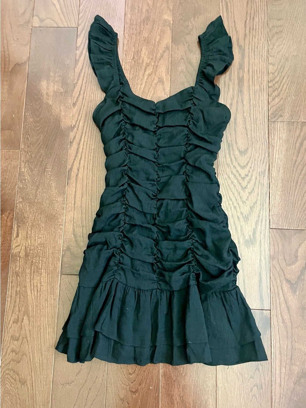 DO+BE Black Ruffled Ruched Women’s Dress